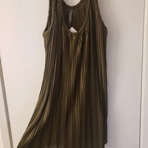 NWT Anthropologie Halter Top Braided Strappy Tank Moss Green With Belt Size L